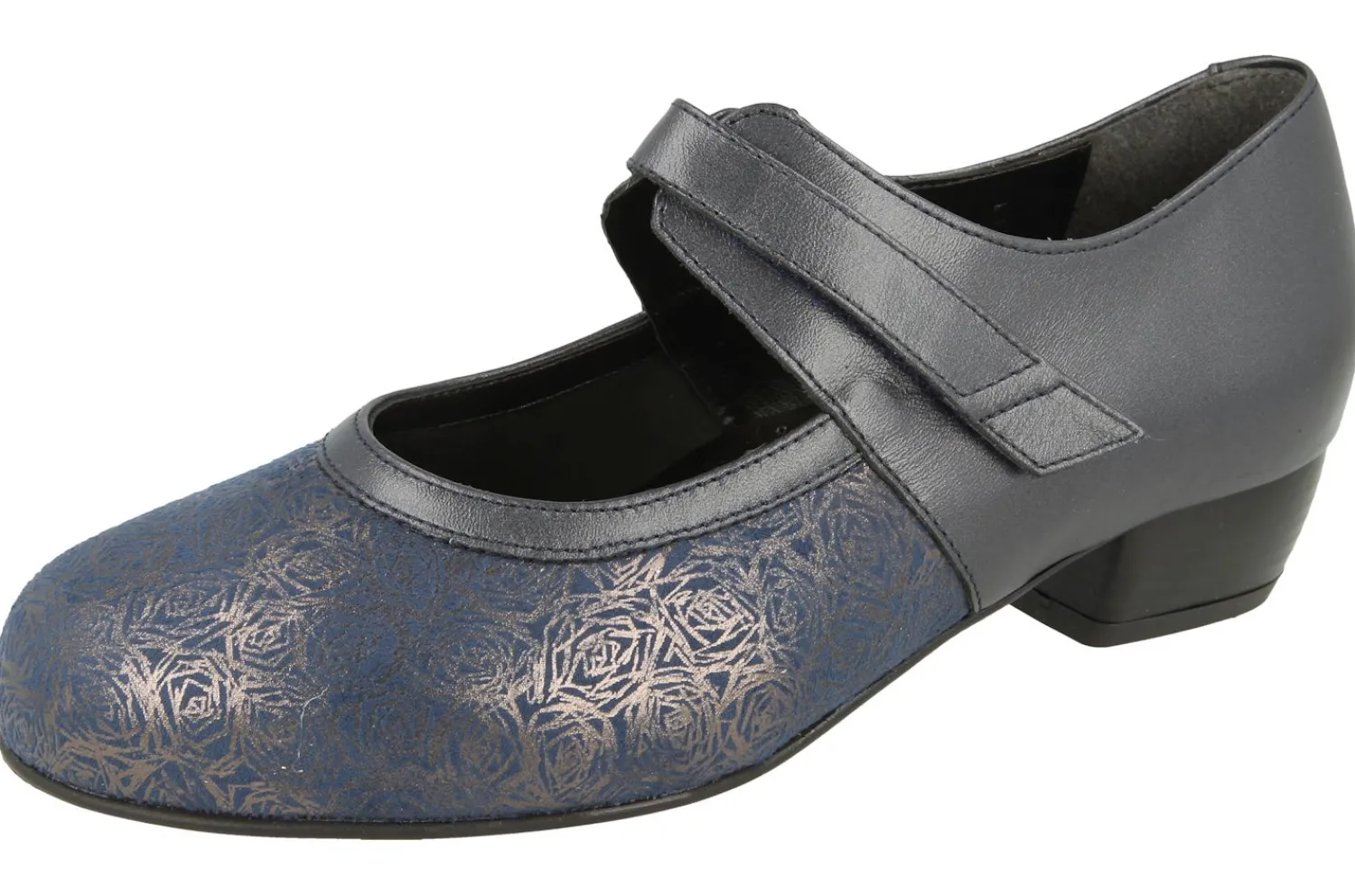 Womens Wide Fit Mid Heel Stretch Panel Court Shoe - Constance<DB Wider Fit Shoes Clearance