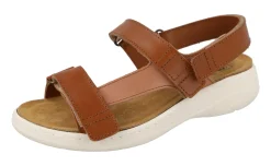 Womens Wide Fit Pull Back Strap Flat Sandals - Kittiwake<DB Wider Fit Shoes Discount