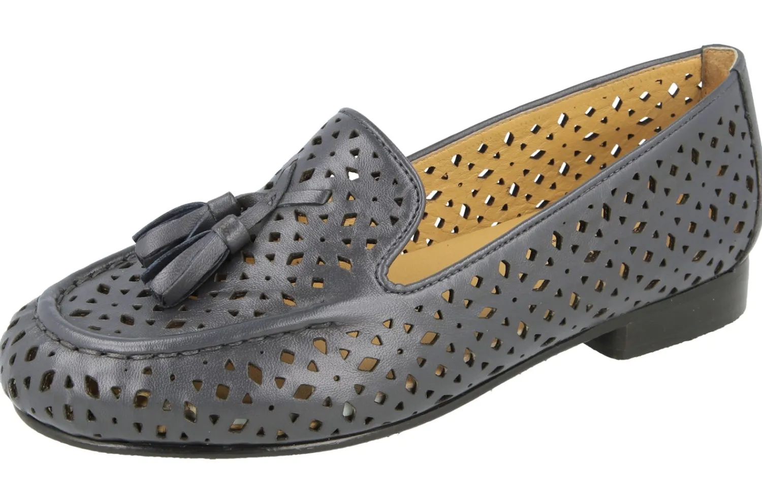 Womens Wide Fit Punched Design Loafers - Driffield<DB Wider Fit Shoes New