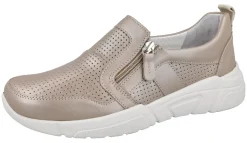 Womens Wide Fit Side Zip Slip On Flat Shoe - Nikita<DB Wider Fit Shoes Fashion