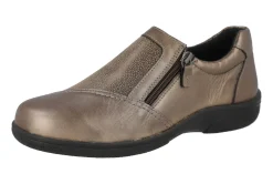 Womens Wide Fit Side Zip Easy Access Casual Shoes - Woodlands<DB Wider Fit Shoes New