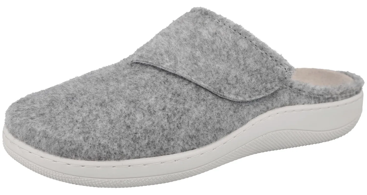 Womens Wide Fit Slide Mule Slipper - Lake<DB Wider Fit Shoes Discount