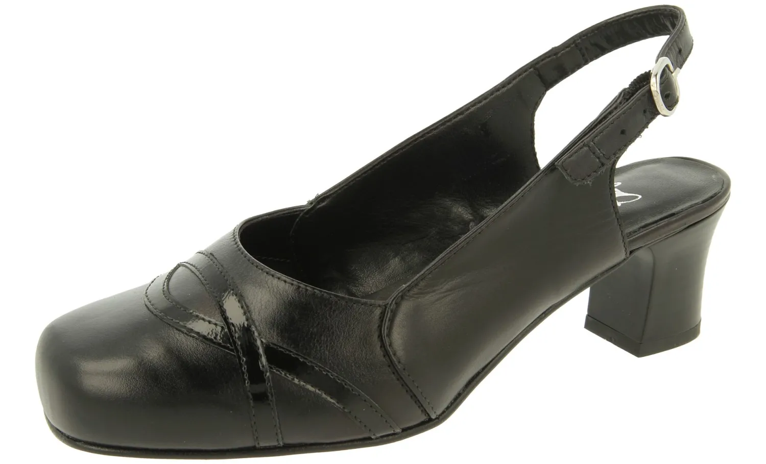 Womens Wide Fit Slingback Mid Heel Shoe - Trudy<DB Wider Fit Shoes Outlet