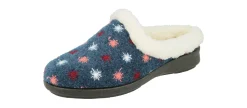 Womens Wide Fit Slip-On Mule Slippers - Tracey<DB Wider Fit Shoes New