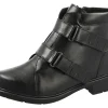 Womens Wide Fit Strap Fastening Easy Access Ankle Boots - Badger<DB Wider Fit Shoes Fashion