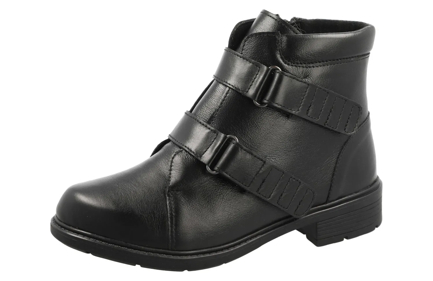 Womens Wide Fit Strap Fastening Easy Access Ankle Boots - Badger<DB Wider Fit Shoes Fashion