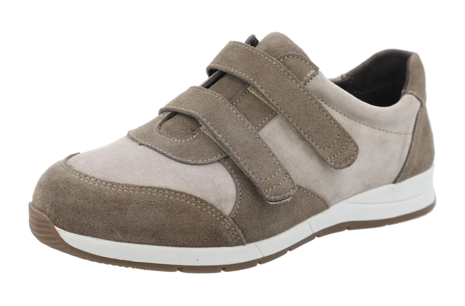 Womens Wide Fit Strap Fastening Trainers - Stonechat<DB Wider Fit Shoes Outlet
