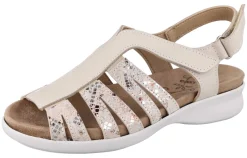 Womens Wide Fit Stretch Flat Sandal - Treasure<DB Wider Fit Shoes Sale