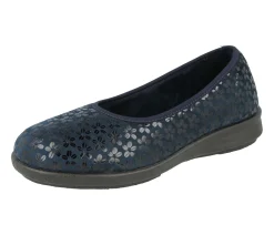 Womens Wide Fit Stretch Fabric Slip-On House Shoes - Virginia<DB Wider Fit Shoes Online