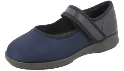 Womens Wide Fit Stretch Fabric Mary Jane House Shoes - Eve<DB Wider Fit Shoes Fashion