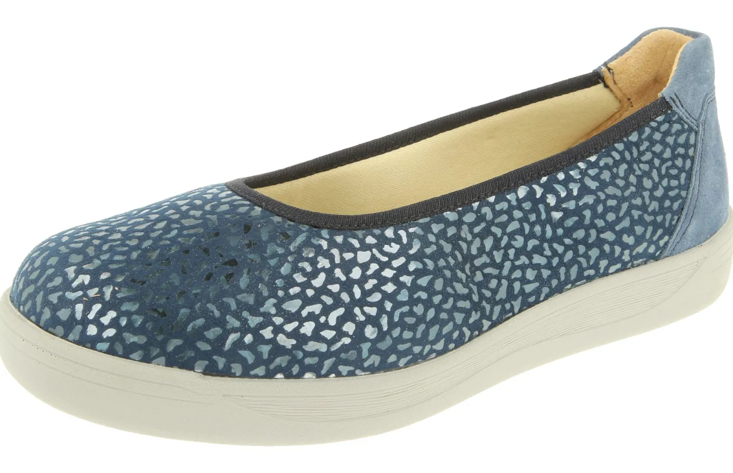 Womens Wide Fit Stretch Fabric Slip-On Everyday Shoes - Garganey<DB Wider Fit Shoes Fashion