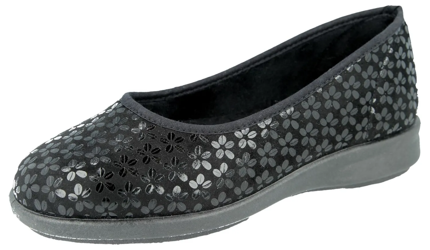 Womens Wide Fit Stretch Fabric Slip-On House Shoes - Virginia<DB Wider Fit Shoes Online