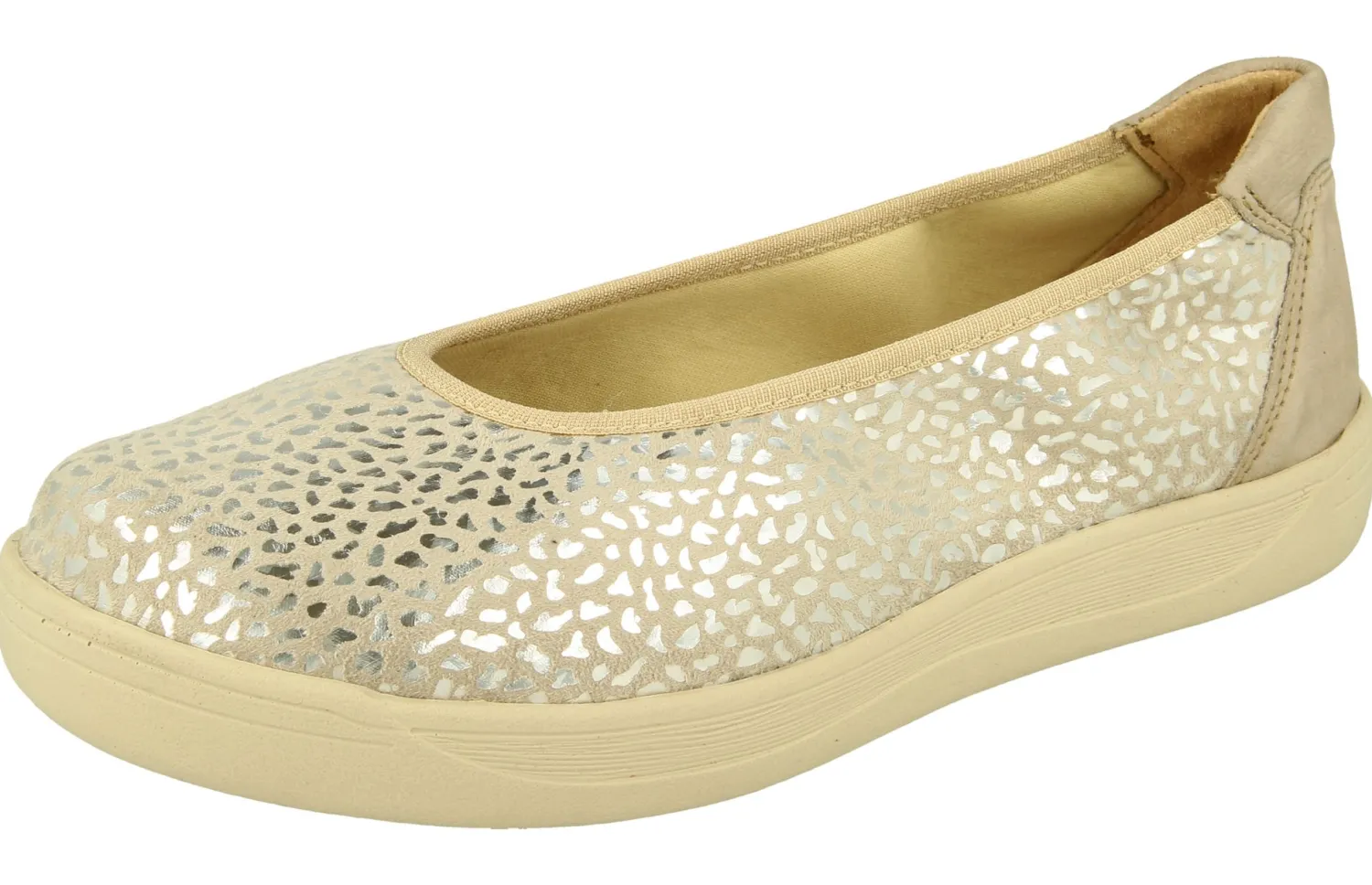 Womens Wide Fit Stretch Fabric Slip-On Everyday Shoes - Garganey<DB Wider Fit Shoes Fashion