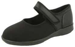 Womens Wide Fit Stretch Fabric Mary Jane House Shoes - Eve<DB Wider Fit Shoes Fashion
