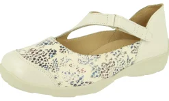 Womens Wide Fit Stretch Fabric Touch Strap Shoes - Gannet<DB Wider Fit Shoes Outlet