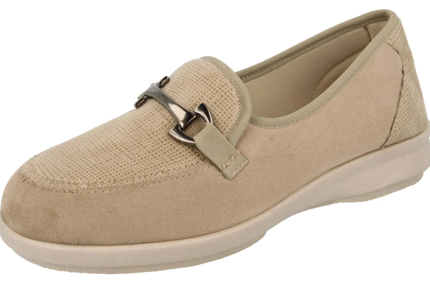 Womens Wide Fit Stretch Fabric Slip On House Shoes - Aster<DB Wider Fit Shoes Clearance