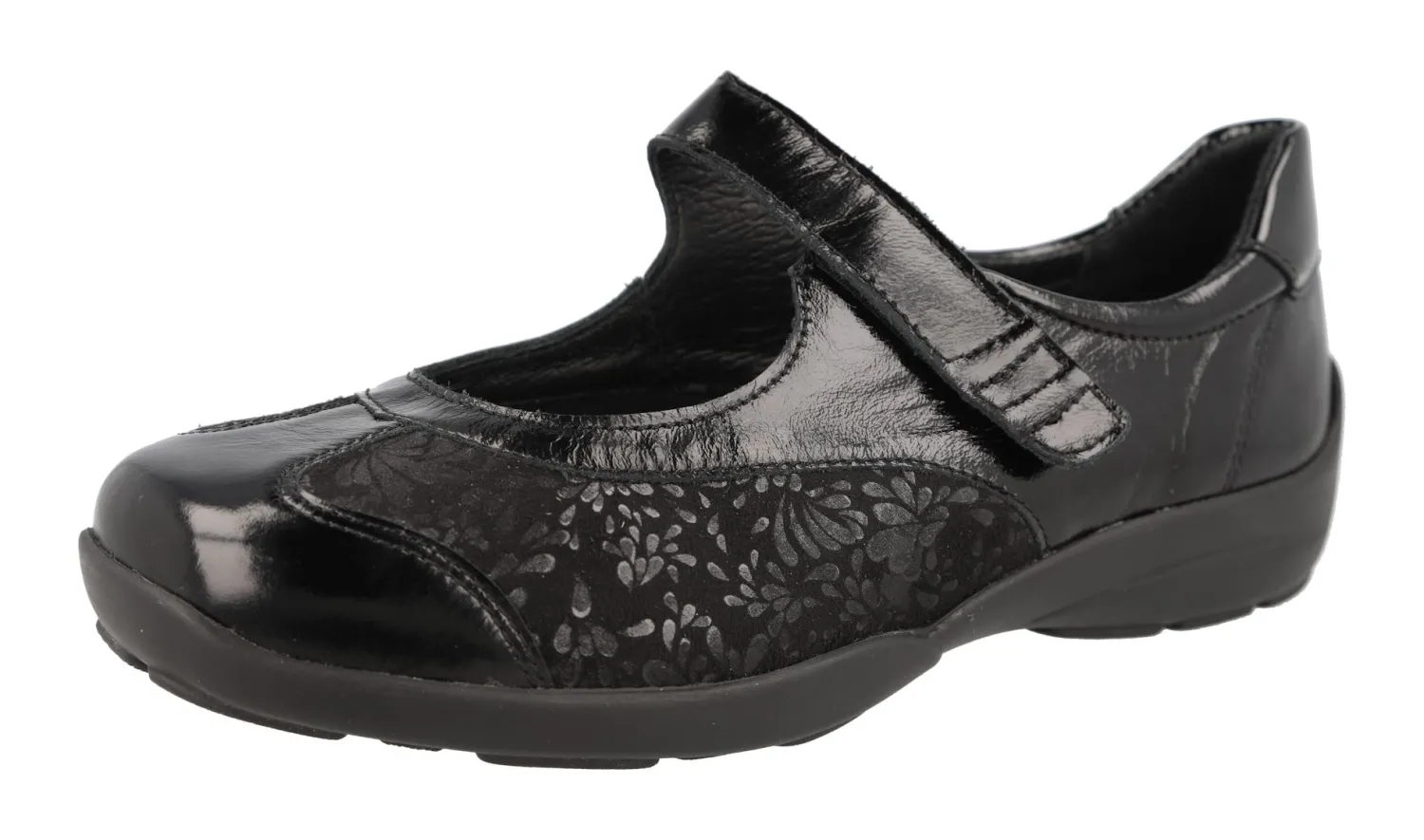 Womens Wide Fit Stretch Fabric Touch Strap Shoes - Winnipeg<DB Wider Fit Shoes Best