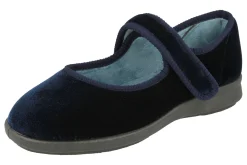 Womens Wide Fit Stretch Fabric Mary Jane Slippers - Whitby<DB Wider Fit Shoes Online