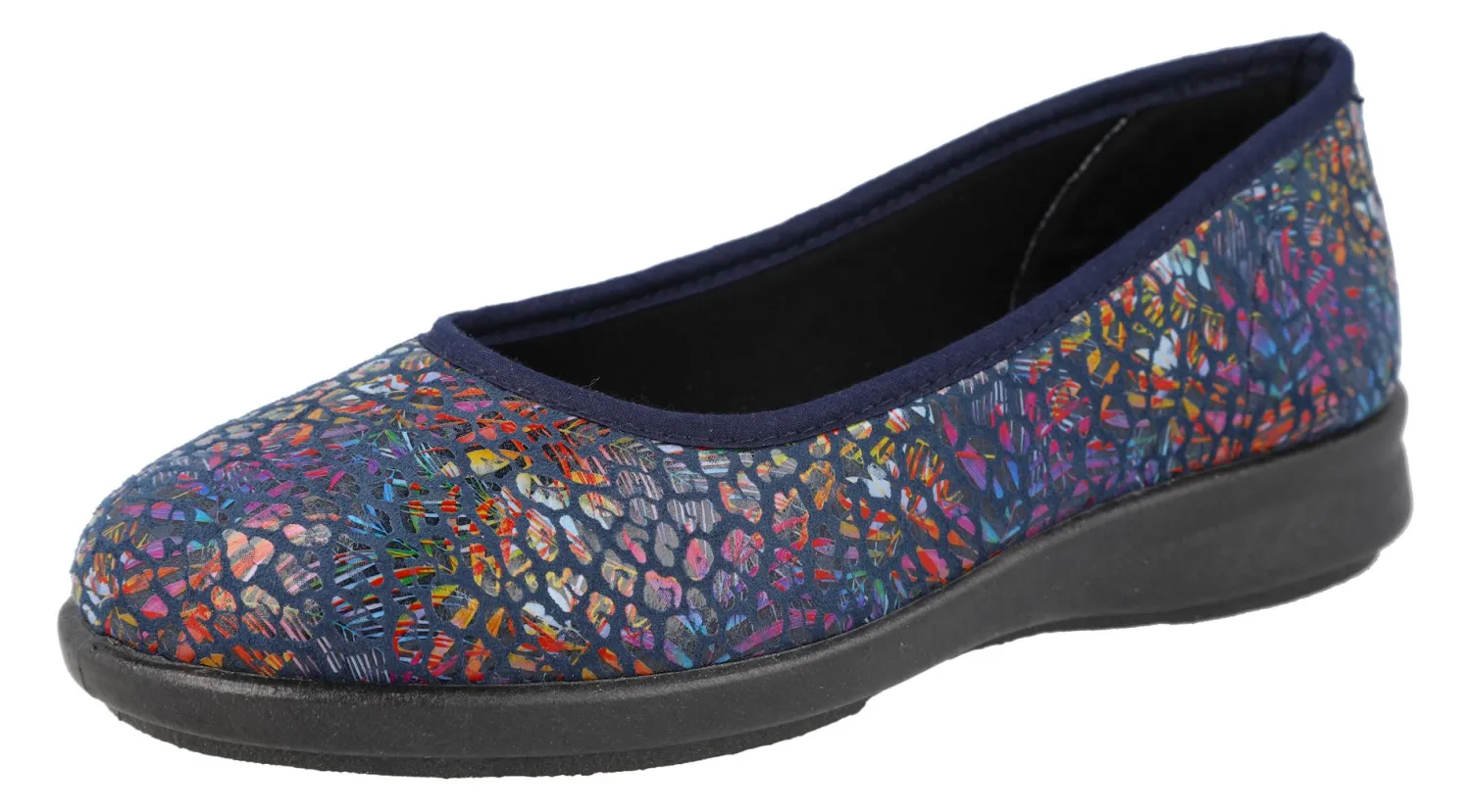 Womens Wide Fit Stretch House Shoe Slippers - Rabbit<DB Wider Fit Shoes New