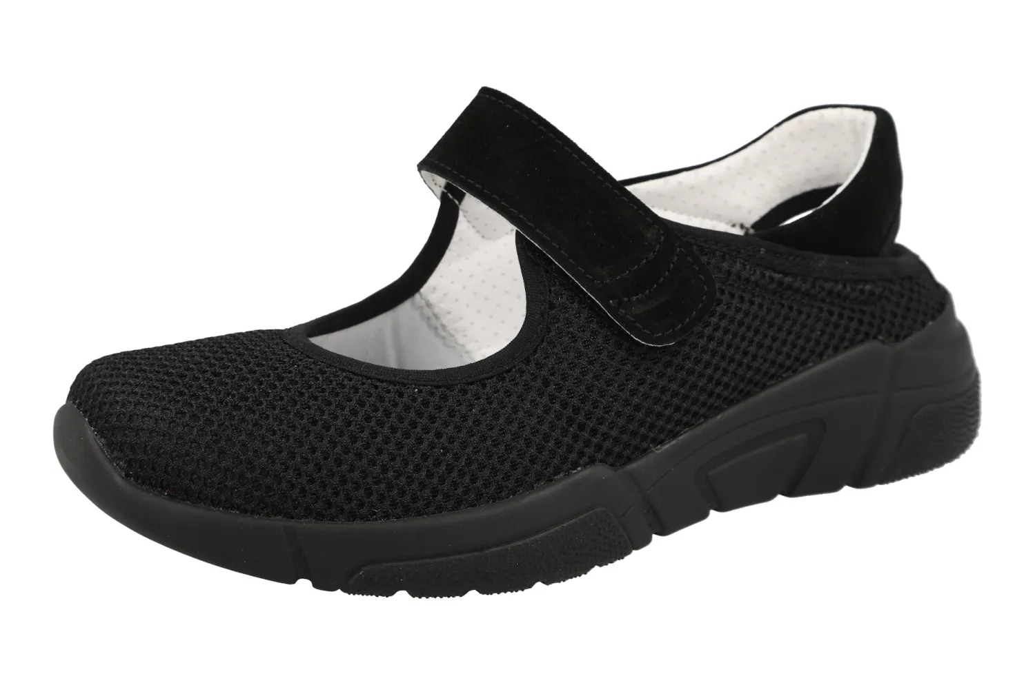Womens Wide Fit Stretch Mary-Jane Casual Shoes - Panther<DB Wider Fit Shoes Fashion