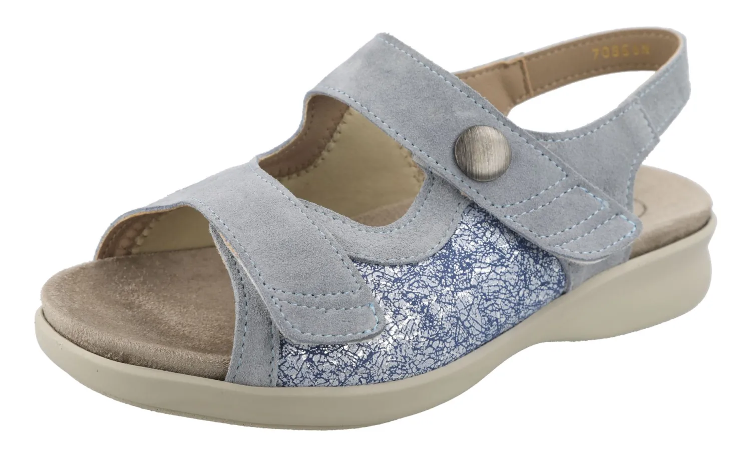 Womens Wide Fit Stretch Panel Sandals - Watford<DB Wider Fit Shoes Discount