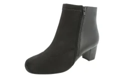 Womens Wide Fit Stretch Panel Mid Heel Boots - Winton<DB Wider Fit Shoes New