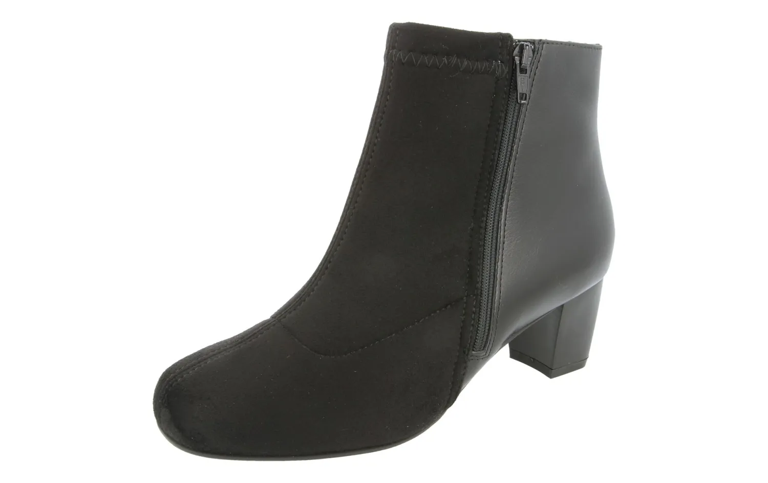 Womens Wide Fit Stretch Panel Mid Heel Boots - Winton<DB Wider Fit Shoes New