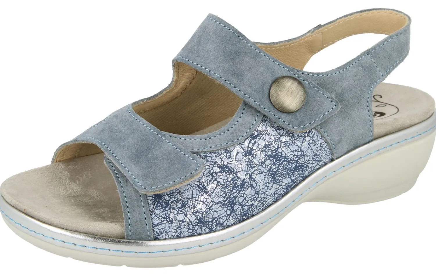 Womens Wide Fit Stretch Panel Sandals - Watford<DB Wider Fit Shoes Discount
