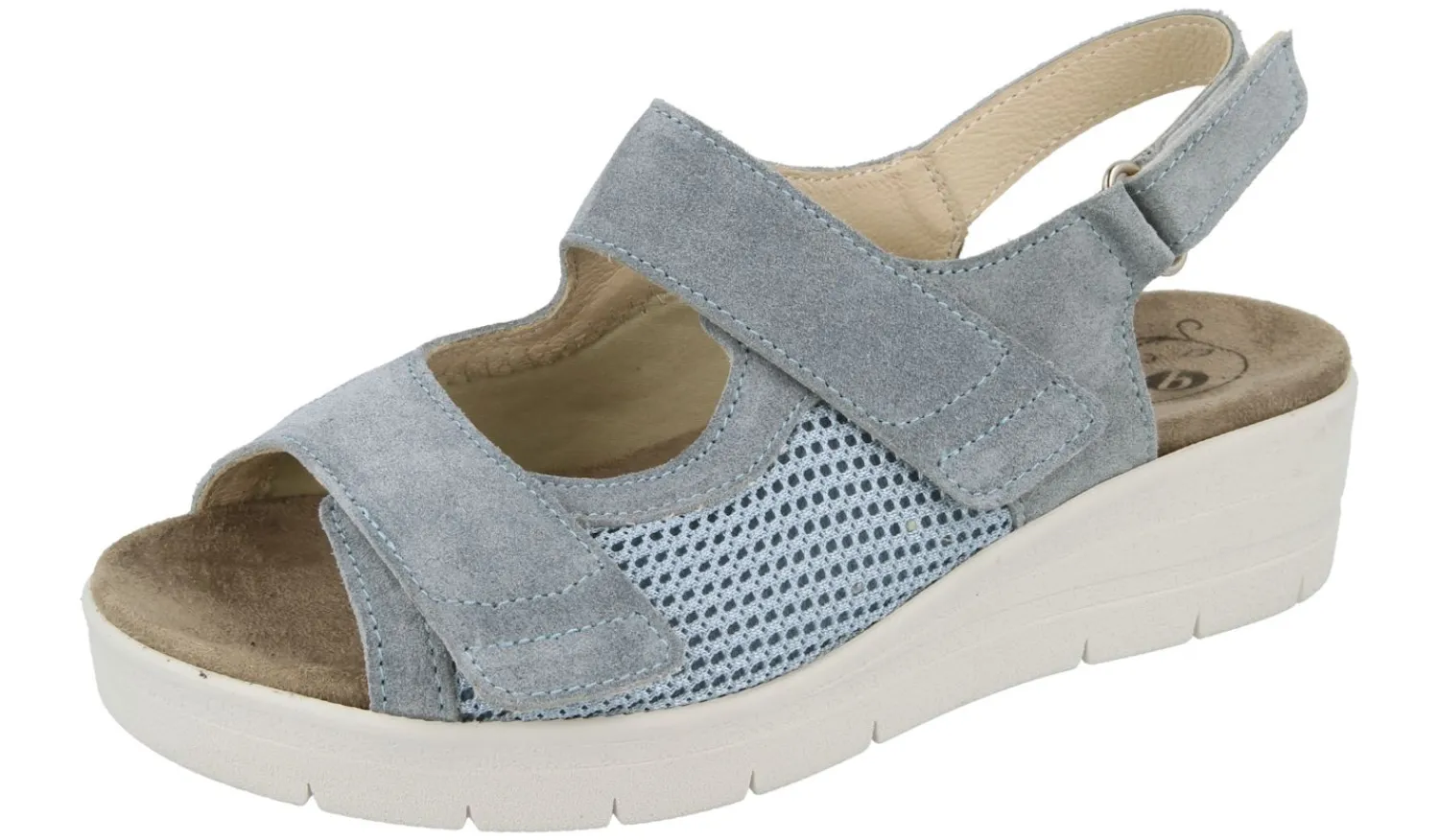 Womens Wide Fit Stretch Panel Wedge Sandals - Bobbie<DB Wider Fit Shoes Outlet