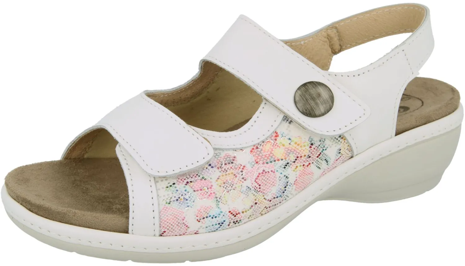 Womens Wide Fit Stretch Panel Sandals - Watford<DB Wider Fit Shoes Discount