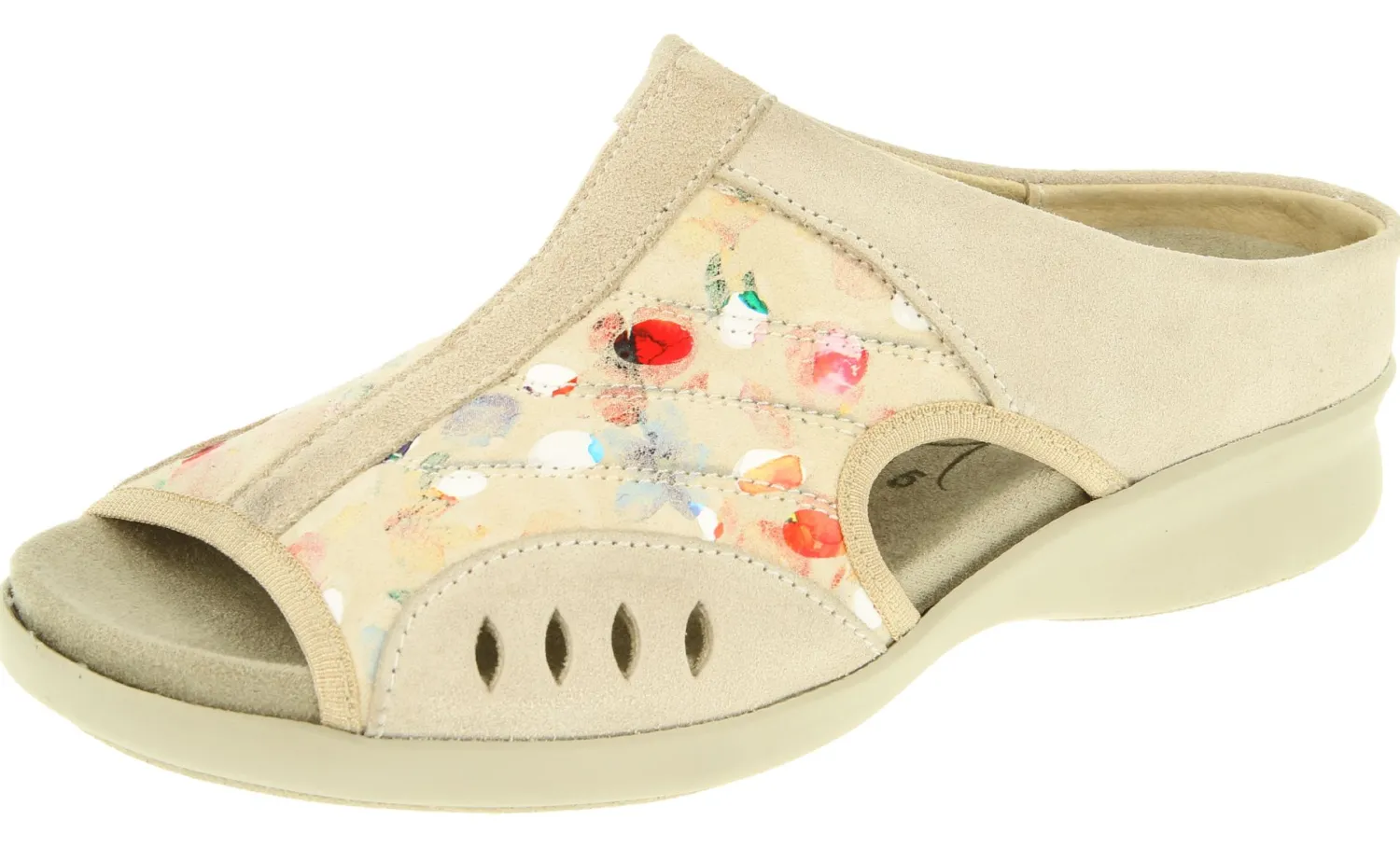 Womens Wide Fit Stretch Panel Mule Sandals - Wigeon<DB Wider Fit Shoes Discount
