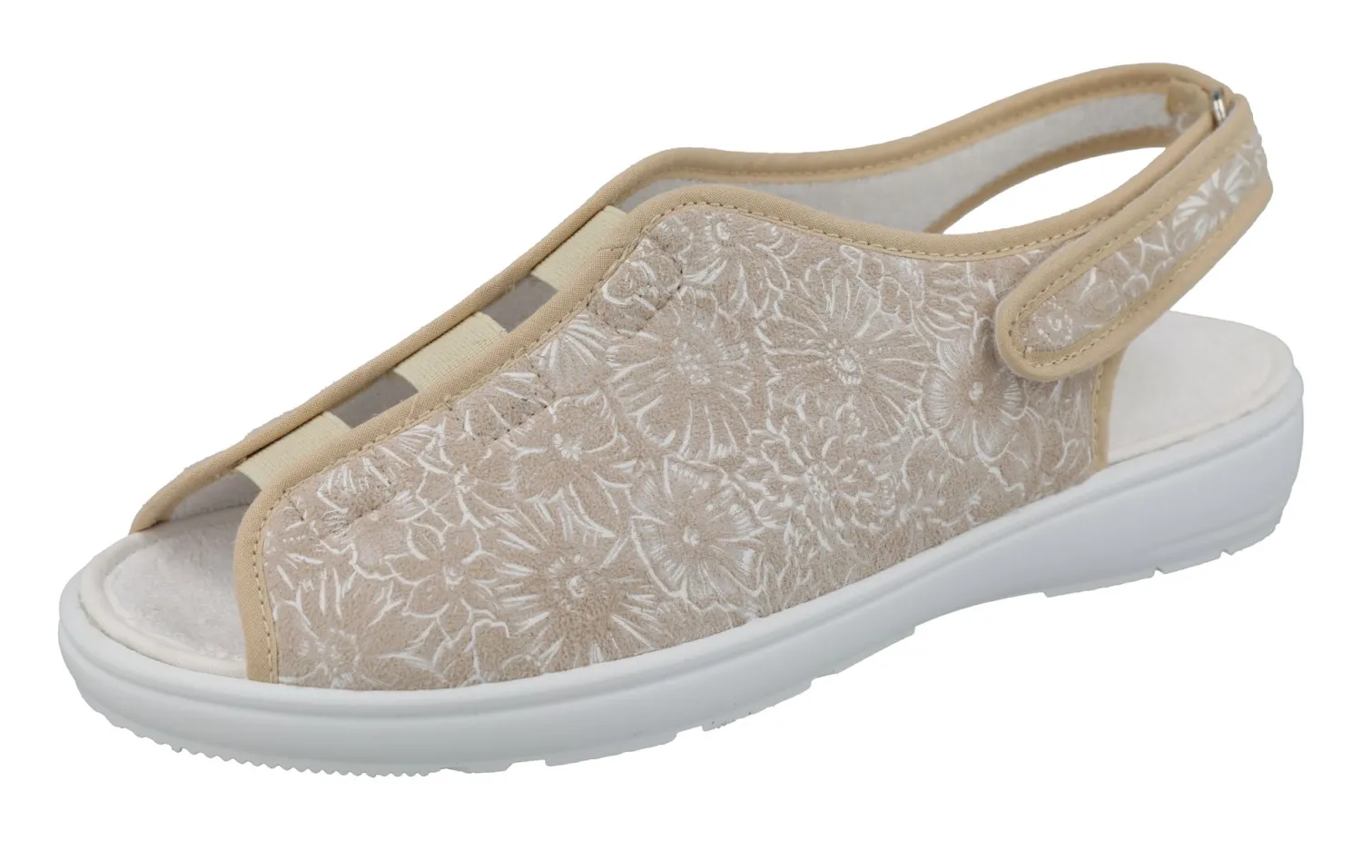 Womens Wide Fit Stretch Slingback Canvas Shoes - Avocado<DB Wider Fit Shoes Clearance