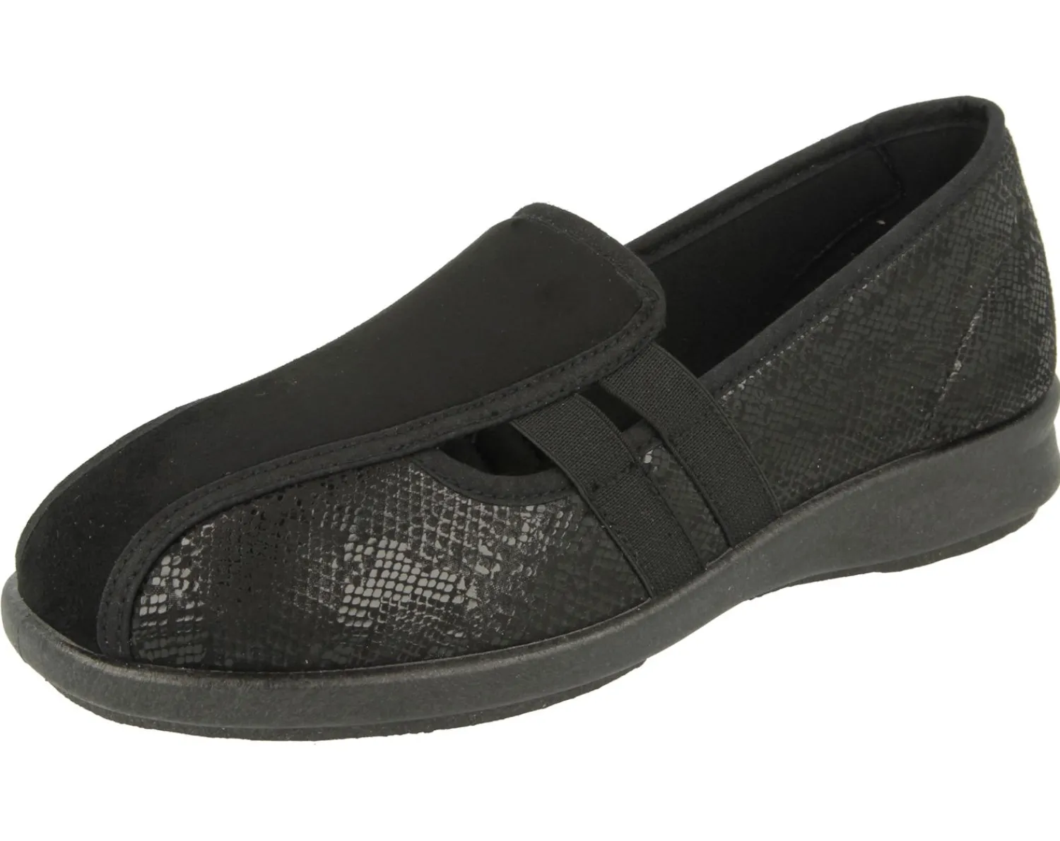 Womens Wide Fit Stretch Slip-On House Shoes - Peterborough<DB Wider Fit Shoes Fashion