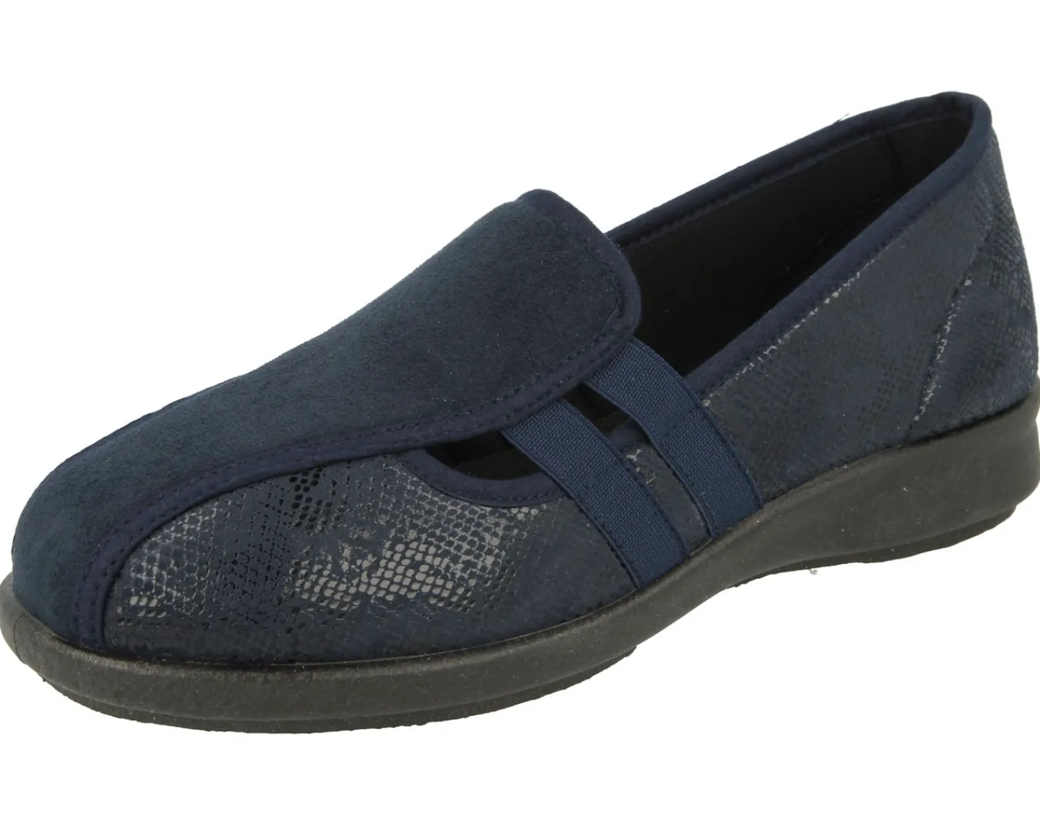 Womens Wide Fit Stretch Slip-On House Shoes - Peterborough<DB Wider Fit Shoes Fashion