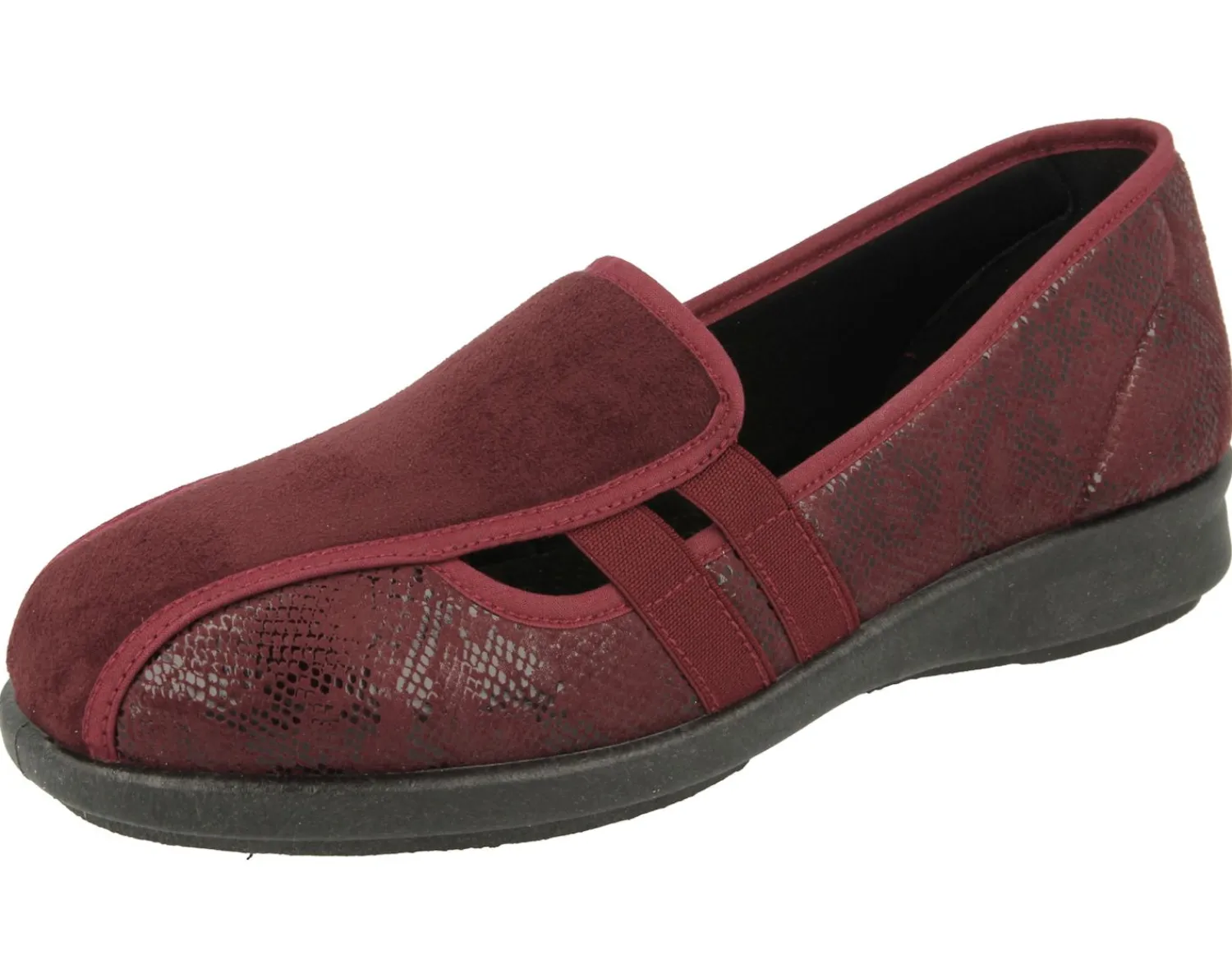 Womens Wide Fit Stretch Slip-On House Shoes - Peterborough<DB Wider Fit Shoes Fashion