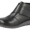 Womens Wide Fit Touch Fastening Wedge Heel Boots - Hitchin<DB Wider Fit Shoes Outlet