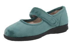 Womens Wide Fit Touch Fastening Slippers - Trilby<DB Wider Fit Shoes Online