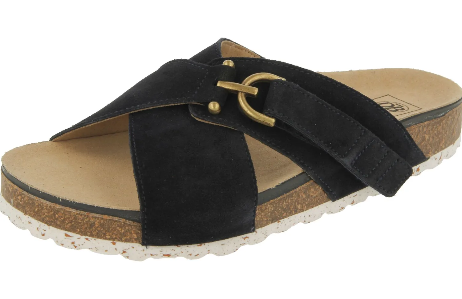 Womens Wide Fit Touch Fastening Footbed Slide Mule Sandals - Raja<DB Wider Fit Shoes New