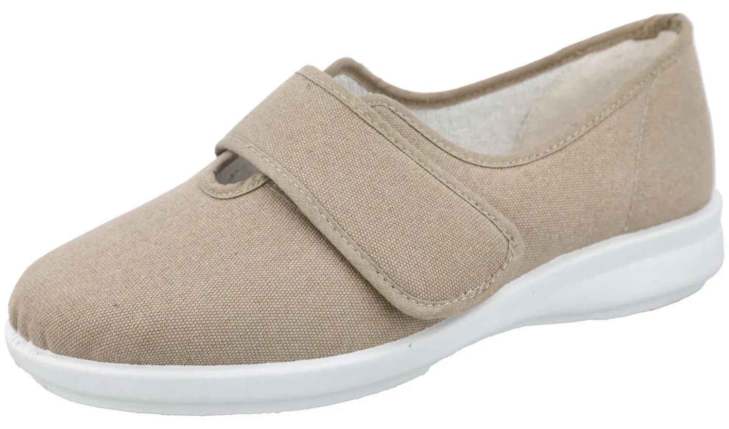 Womens Wide Fit Touch Fasten Canvas Shoe - Paddle<DB Wider Fit Shoes New