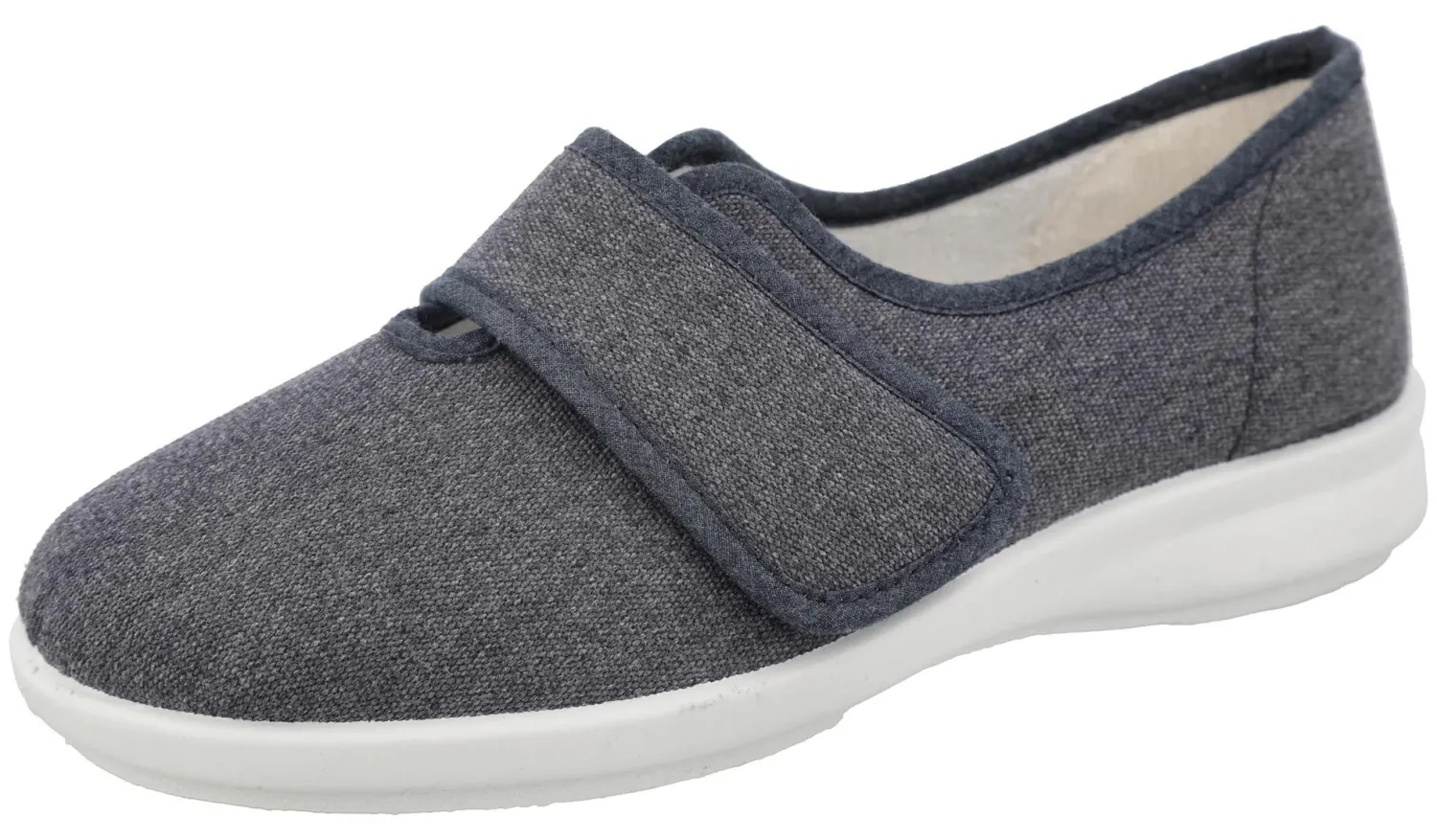 Womens Wide Fit Touch Fasten Canvas Shoe - Paddle<DB Wider Fit Shoes New