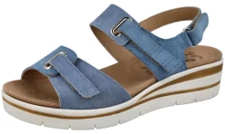 Womens Wide Fit Touch Fasten Wedge Sandal - Palm<DB Wider Fit Shoes Outlet