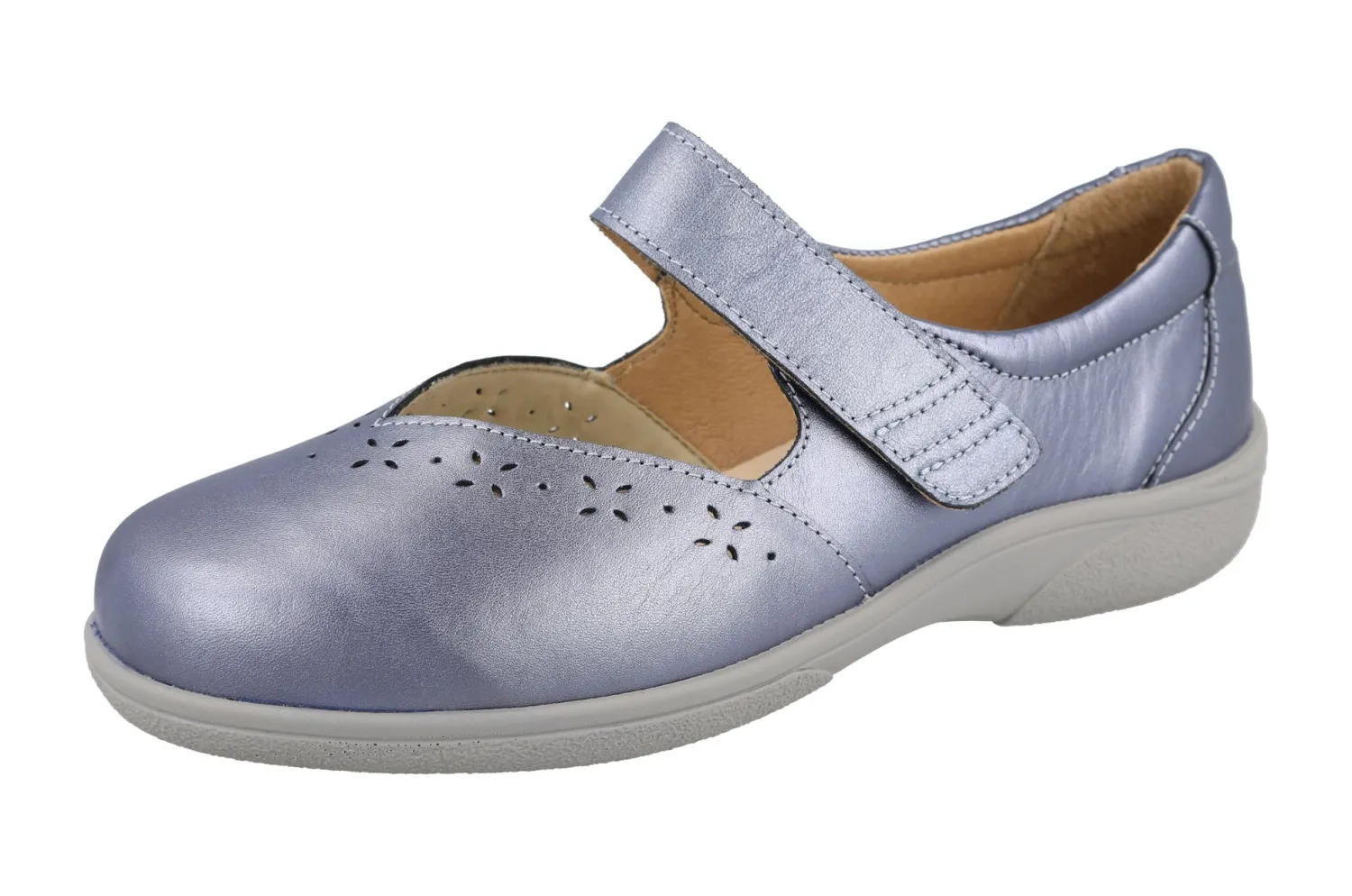 Womens Wide Fit Touch Fastening Mary-Jane Shoes - Monkey<DB Wider Fit Shoes Sale
