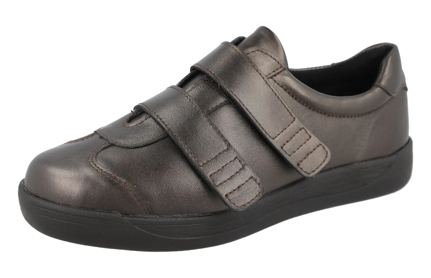 Womens Wide Fit Touch Fastening Trainers - Grasshopper<DB Wider Fit Shoes New