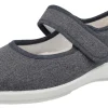 Womens Wide Fit Touch Strap Canvas Shoe - Teddy<DB Wider Fit Shoes New