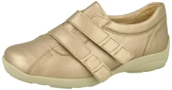 Womens Wide Fit Touch Strap Easy Access Flat Shoes - Bullfinch<DB Wider Fit Shoes Discount