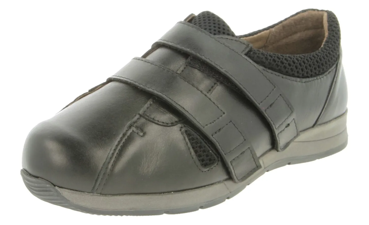 Womens Wide Fit Touch Strap Trainer - Riley<DB Wider Fit Shoes Clearance