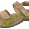 Womens Wide Fit Touch Strap Flat Sandal - Eucalyptus<DB Wider Fit Shoes Outlet