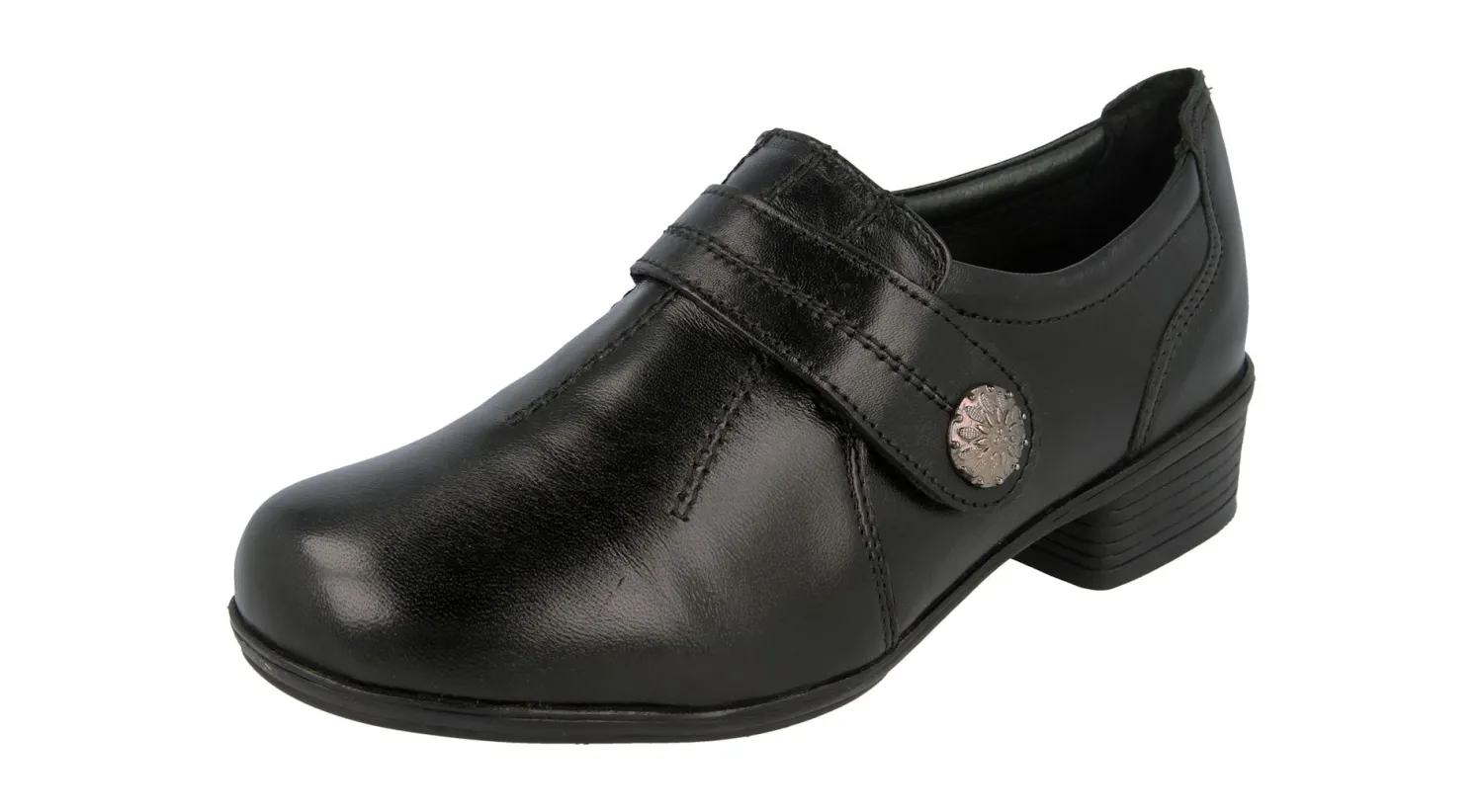 Womens Wide Fit Touch Strap Mid Heel Shoes - Felicity<DB Wider Fit Shoes Sale
