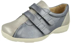 Womens Wide Fit Touch Strap Easy Access Flat Shoes - Bullfinch<DB Wider Fit Shoes Discount