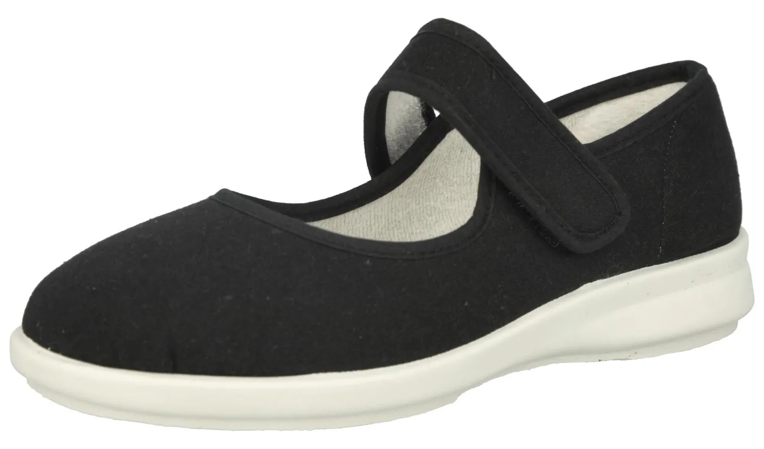 Womens Wide Fit Touch Strap Canvas Shoes - Jura<DB Wider Fit Shoes Online